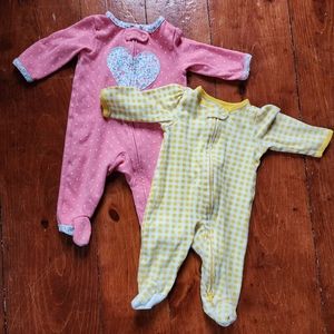 Carters Two Way Zipper Jammies. 3 Months